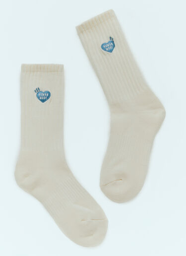 Human Made Logo Embroidery Pile Socks White hmd0156033