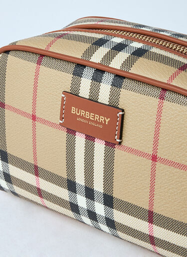 Burberry Small Check Travel Pouch Beige bur0259024