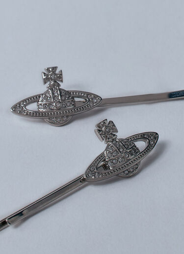 Vivienne Westwood Mini Bas Relief Bobby Pin Silver vvw0260044