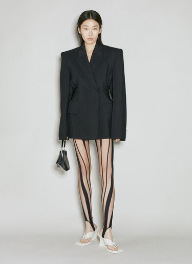 Mugler 레이스 장식 코트 블랙 mug0254003