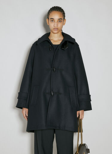 Saint Laurent Duffle Wool Coat Black sla0253025