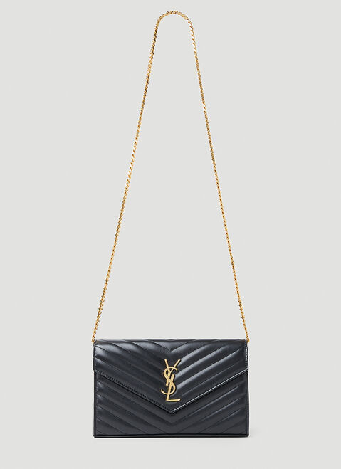 Dries Van Noten Cassandre Matelasséレザー ウォレットチェーン ブラック dvn0254052