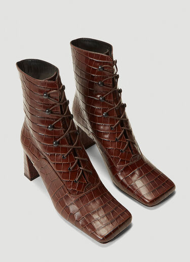 by Far Claude Embossed-Leather Boots Brown byf0241035