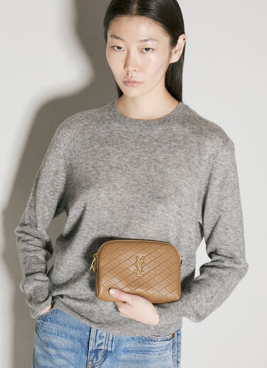 Saint Laurent Gaby Zipped Pouch Brown sla0255113