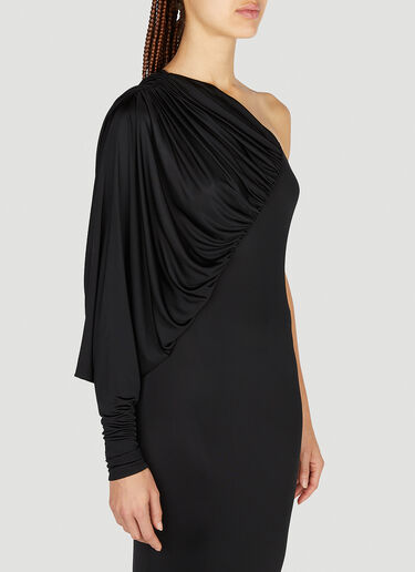 Saint Laurent Draped Maxi Dress Black sla0251036