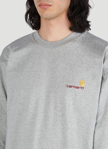Carhartt WIP 아메리칸 스크립트 긴소매 티셔츠 라이트 그레이 wip0151029