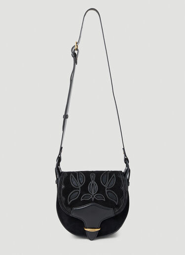 Botsy 刺繍入りレザー スモール ショルダー バッグ Isabel Marant Botsy 刺繍入りレザー スモール ショルダー バッグ ブラック ibm0253043
