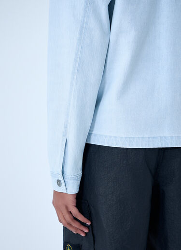 Stone Island Denim Biker Jacket Blue sto0164034