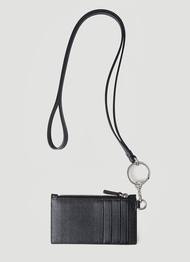 Balenciaga New York Print Keyring Wallet Black bal0148024
