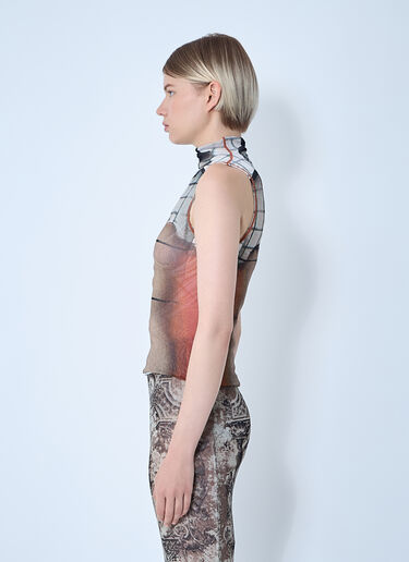 Jean Paul Gaultier 파이어 메시 탱크 탑 오렌지 jpg0261007
