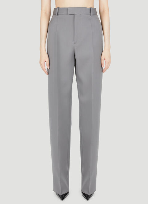 Bottega Veneta Compact Wool Tailored Pants Grey bov0254007