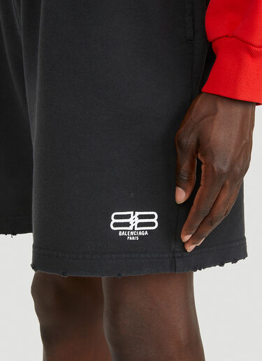 Balenciaga BB 做旧运动短裤 黑 bal0149016