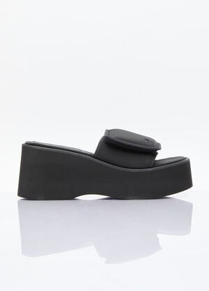 GANNI Scuba Wave Platform Slides Black gan0256032