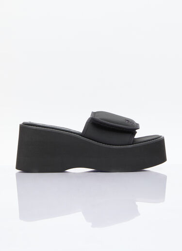 Courrèges Scuba Wave Platform Slides Black cou0255023