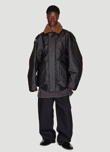 Balenciaga Worn Out Bomber Jacket Black bal0148047