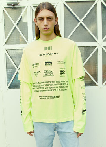 VTMNTS Barcode Definition Long Sleeve T-Shirt Yellow vtm0354007