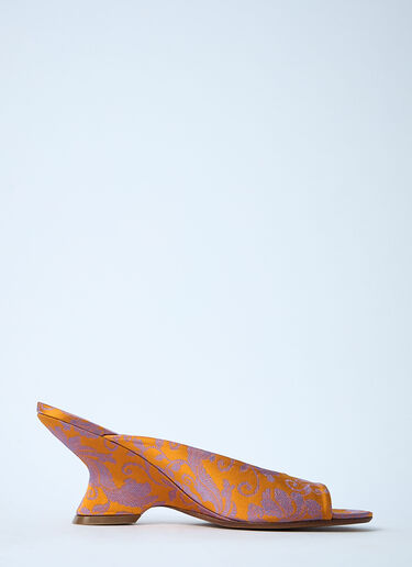 Dries Van Noten Textile Slingback Heels Orange dvn0260022