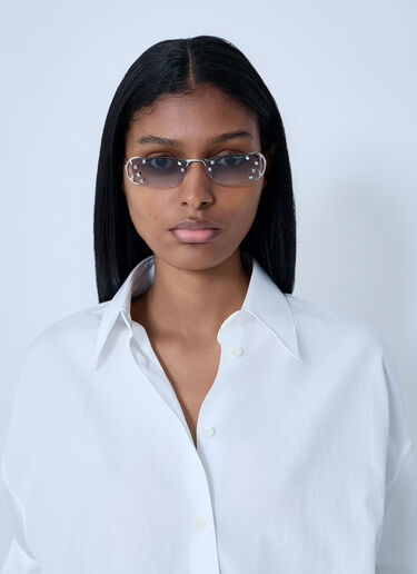 Rimless Sunglasses with Metal Accents Prada Rimless Sunglasses with Metal Accents Silver lpr0362008