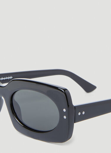 Clean Waves Inez & Vinoodh Low Rectangle Sunglasses Black clw0353006