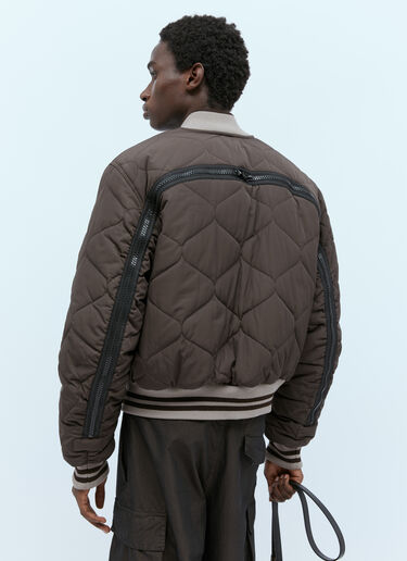 Dries Van Noten Quilted Zip Bomber jacket Brown dvn0154007