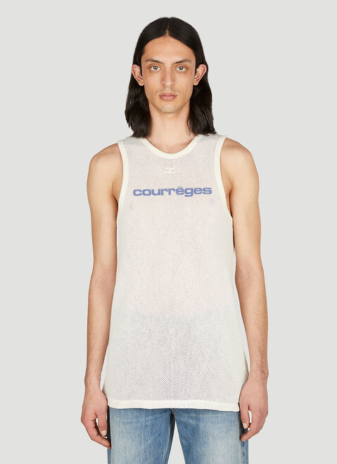 Courrèges ロゴプリントタンクトップ ホワイト cou0152010