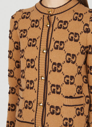 Gucci Logo Jacquard Cardigan Camel guc0251035