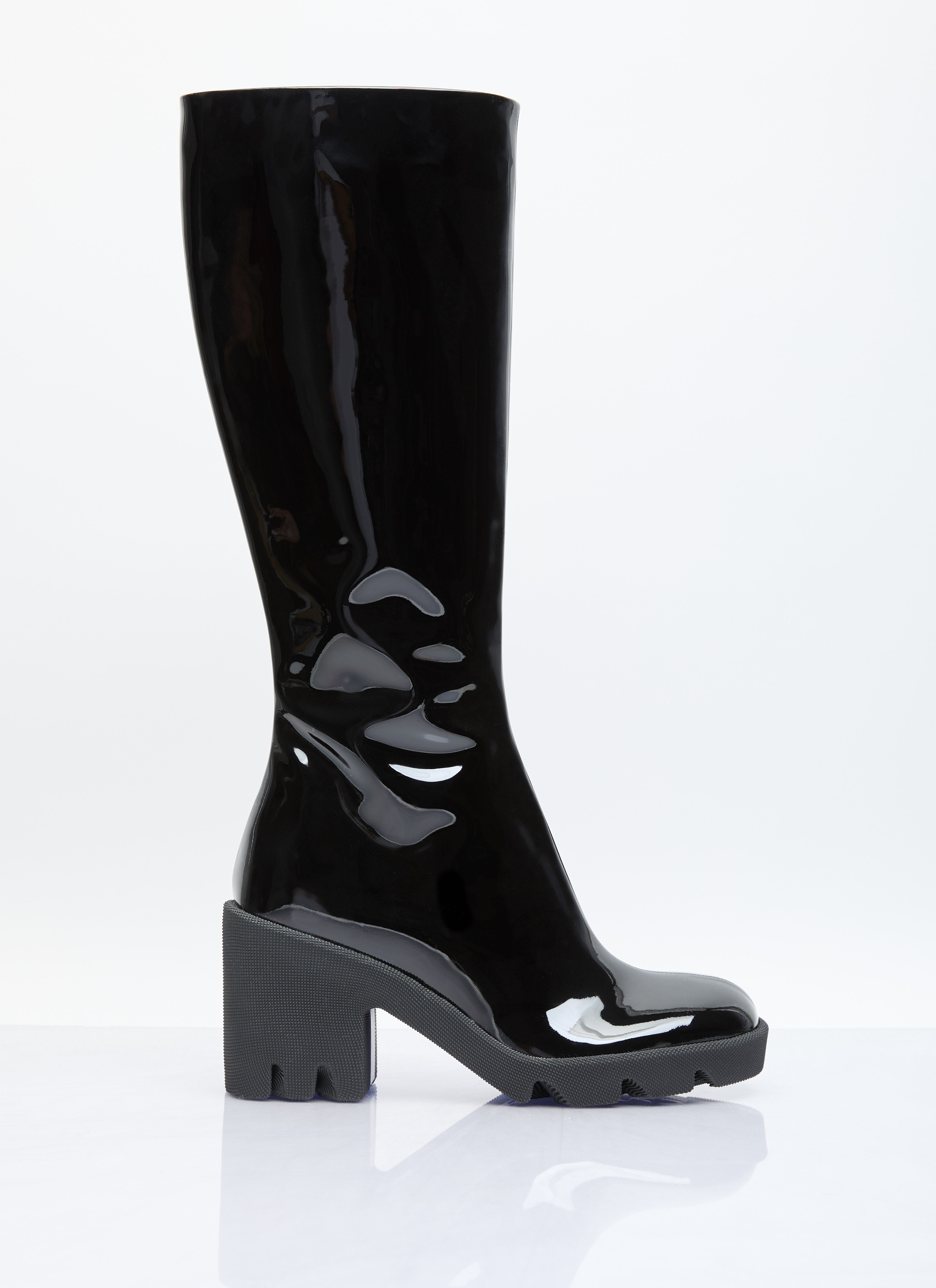 The Row Patent Leather Knee High Boots Black row0256034