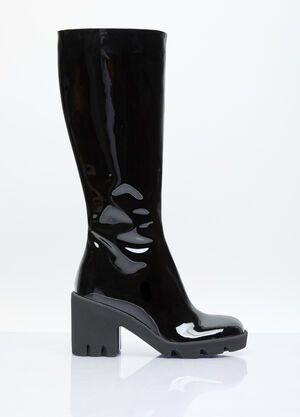 Burberry Patent Leather Knee High Boots Black bur0255053