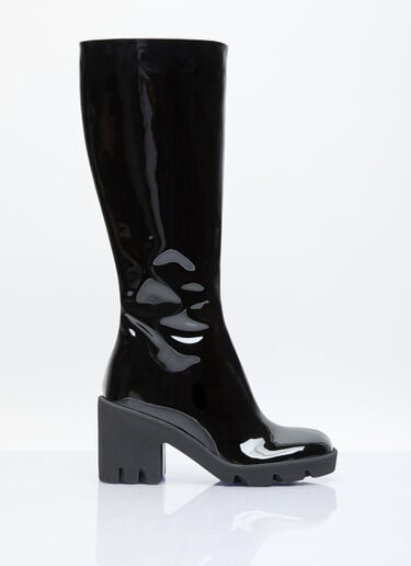 Burberry Patent Leather Knee High Boots Black bur0255053