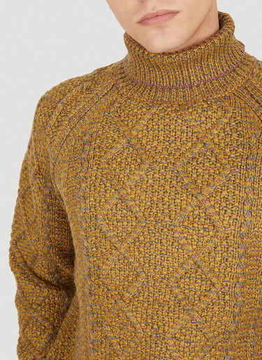 Snow Peak Mixed Knit Roll Neck Sweater Yellow snp0150013