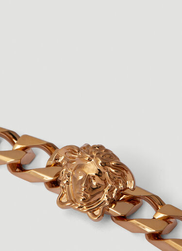 Versace Logo Engraved Lock Necklace Gold ver0151047