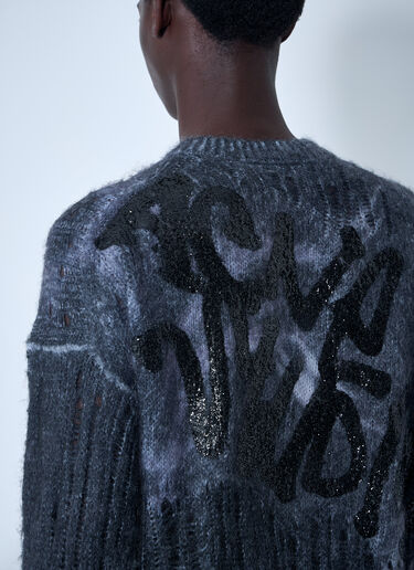Acne Studios プリント入りジップアップセーター  ブラック acn0160003