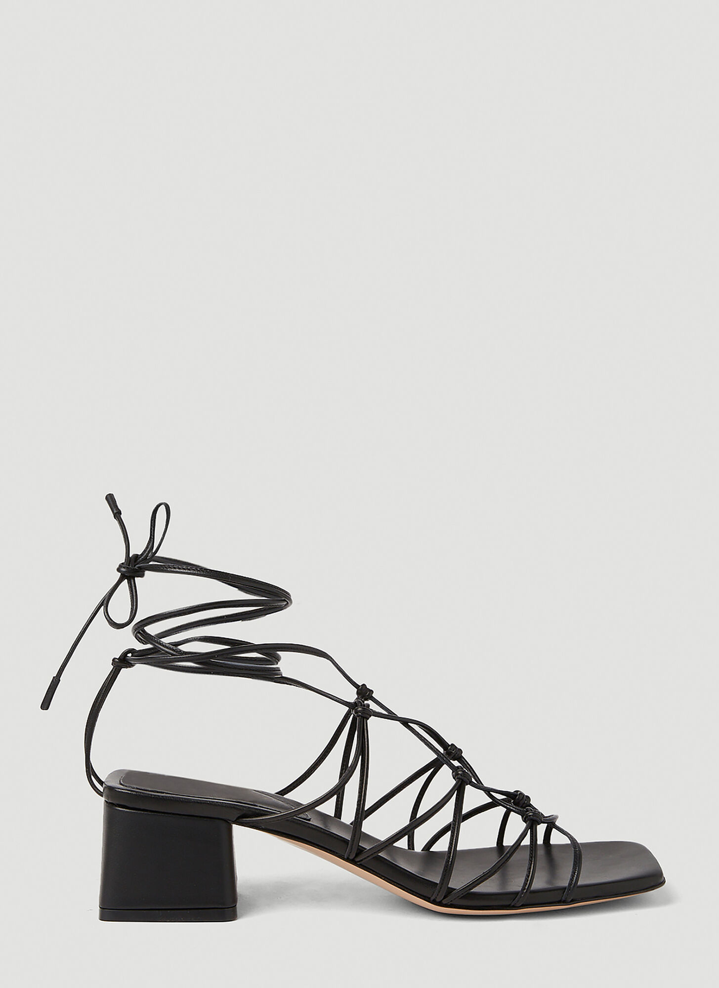 Shop Gianvito Rossi Knot Strap Heeled Sandals In Black