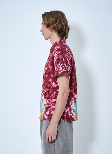 Brain Dead Zip-Collar Tie-Dye Polo Shirt Orange bra0164004