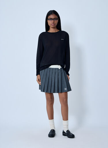 Logo Motif Sweater Miu Miu Logo Motif Sweater Black miu0263010