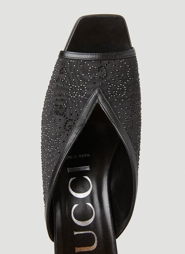 Gucci G 플라그 하이힐 뮬 블랙 guc0251165