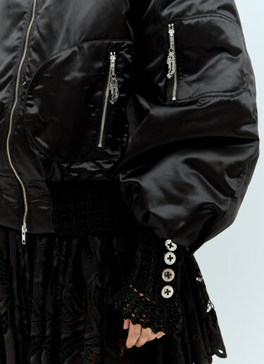 Chopova Lowena 슬래시 백 크로셰 봄버 재킷 블랙 cho0256007