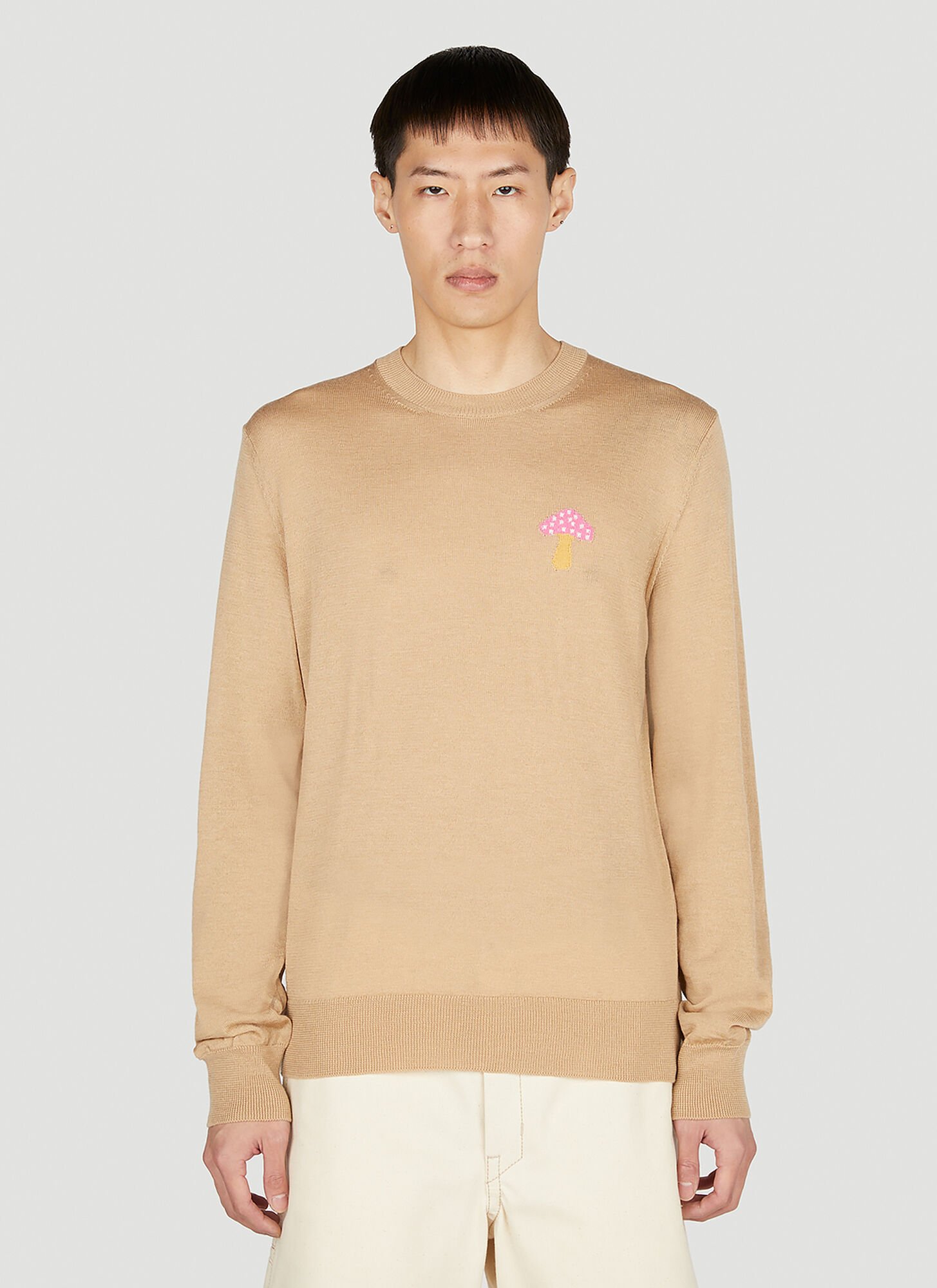 Shop Comme Des Garçons Shirt X Brett Westfall Mushroom Sweater In Beige