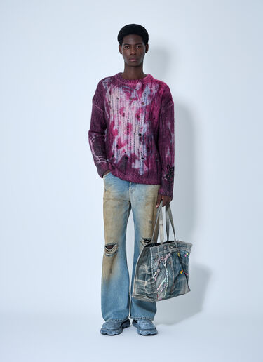 Acne Studios プリント入りニットセーター  パープル acn0160002