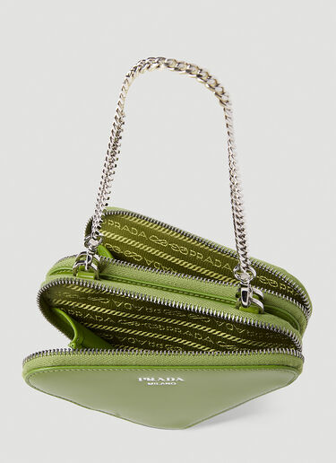Prada Mini Triangle Chain Wallet Green pra0252066