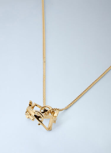 LN-CC® - Saint Laurent: YSL Pendant Necklace - Gold Saint Laurent YSL Pendant Necklace Gold sla0263105