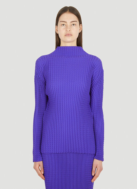 Issey Miyake スポンジハイネックトップ ホワイト ism0254004