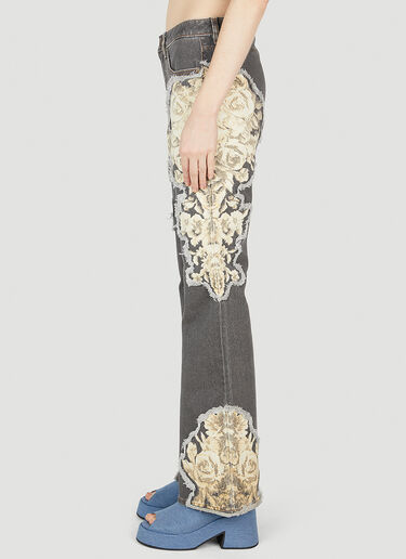 Guess USA Floral Printed Flared Jeans Grey gue0252014