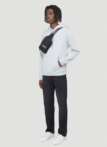 Saint Laurent 徽标印花连帽运动衫 灰色 sla0140013