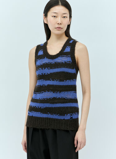 Acne Studios Distressed Stripe Top Purple acn0255005