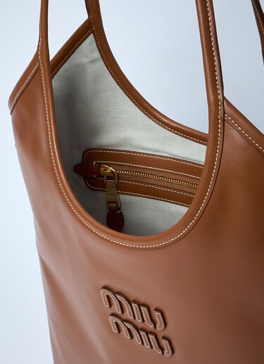 Miu Miu Ivy Leather Shoulder Bag Camel miu0261023