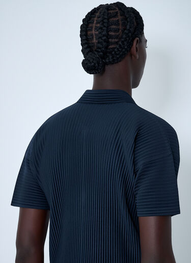 Pleated Polo Shirt Homme Plissé Issey Miyake Pleated Polo Shirt Navy hmp0162015
