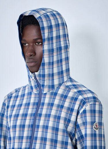Moncler Natisone Check Hooded Jacket Blue mon0164001