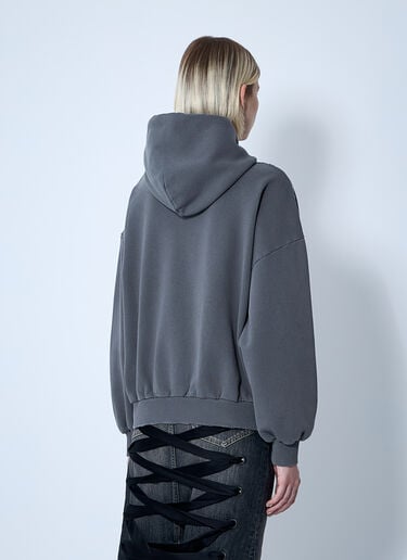 Balenciaga Zip-Up Human Being Hooded Sweatshirt Grey bal0360001