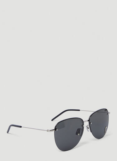 Saint Laurent Logo Plaque Aviator Sunglasses Black sla0249244